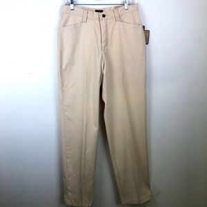 NWT Lee Size 10 Medium Plain Front Pleated Stretch Tan Jeans!!